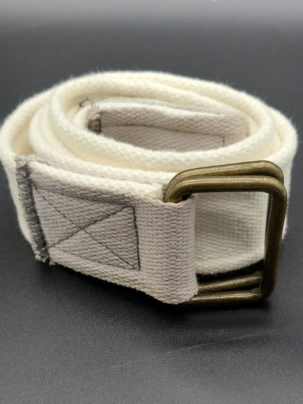 Men's White Solid Military/Webbed Belt Adjustable Metal Buckle Size 17